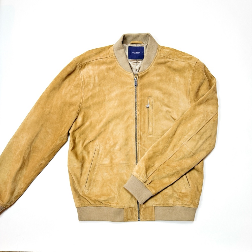 Lucky Brand Suede Bomber Jacket for Men in Tan